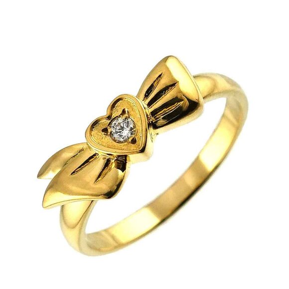 Christian Dior Diamond Ribbon Ring 18K YG 750 size5.5-5.75(US) 90274537 - Picture 1 of 13